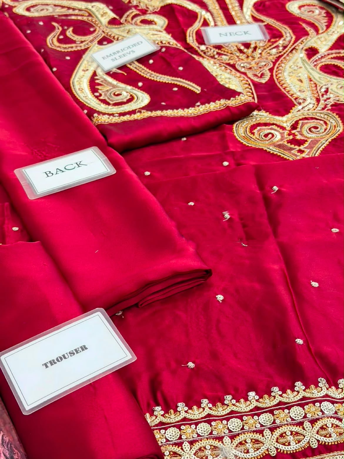 ETHNC LUXURY EMBROIDERED SILK KAFTAN - 3 PC UNSTITCHED