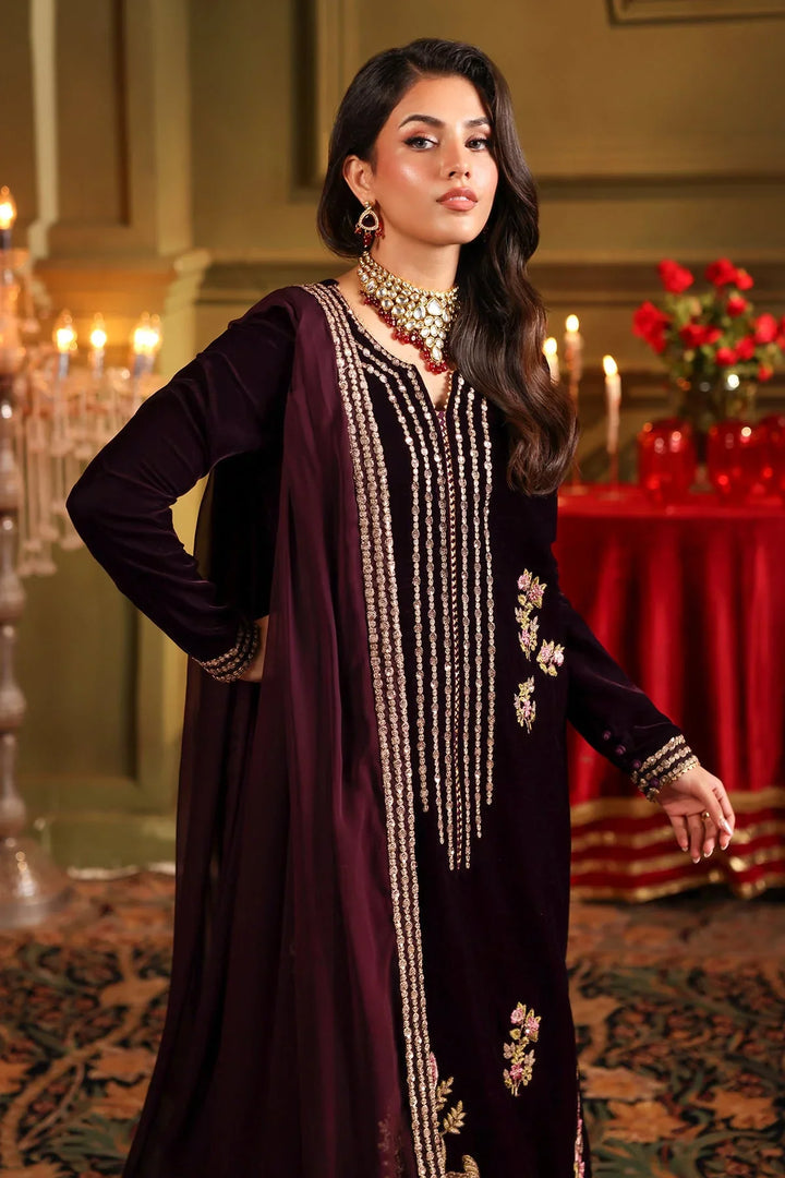 CHARIZMA LUXURY EMBROIDERED VELVET - 3 PC UNSTITCHED