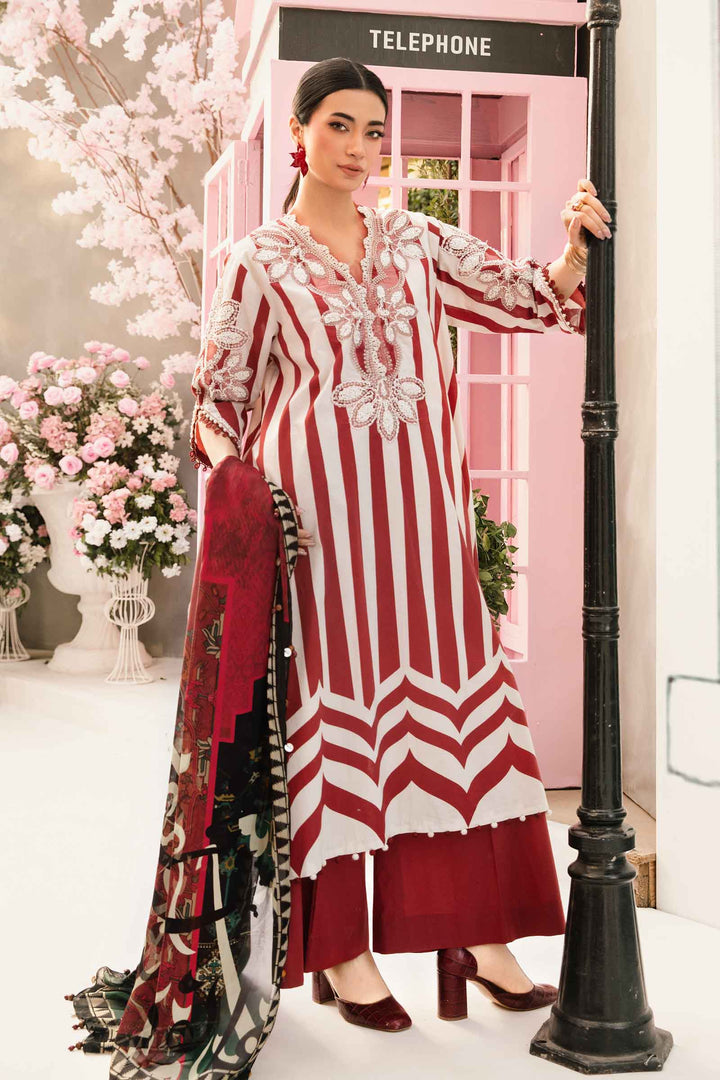 MARIA B EMBROIDERED PRINTED LAWN - 3 PC UNSTITCHED