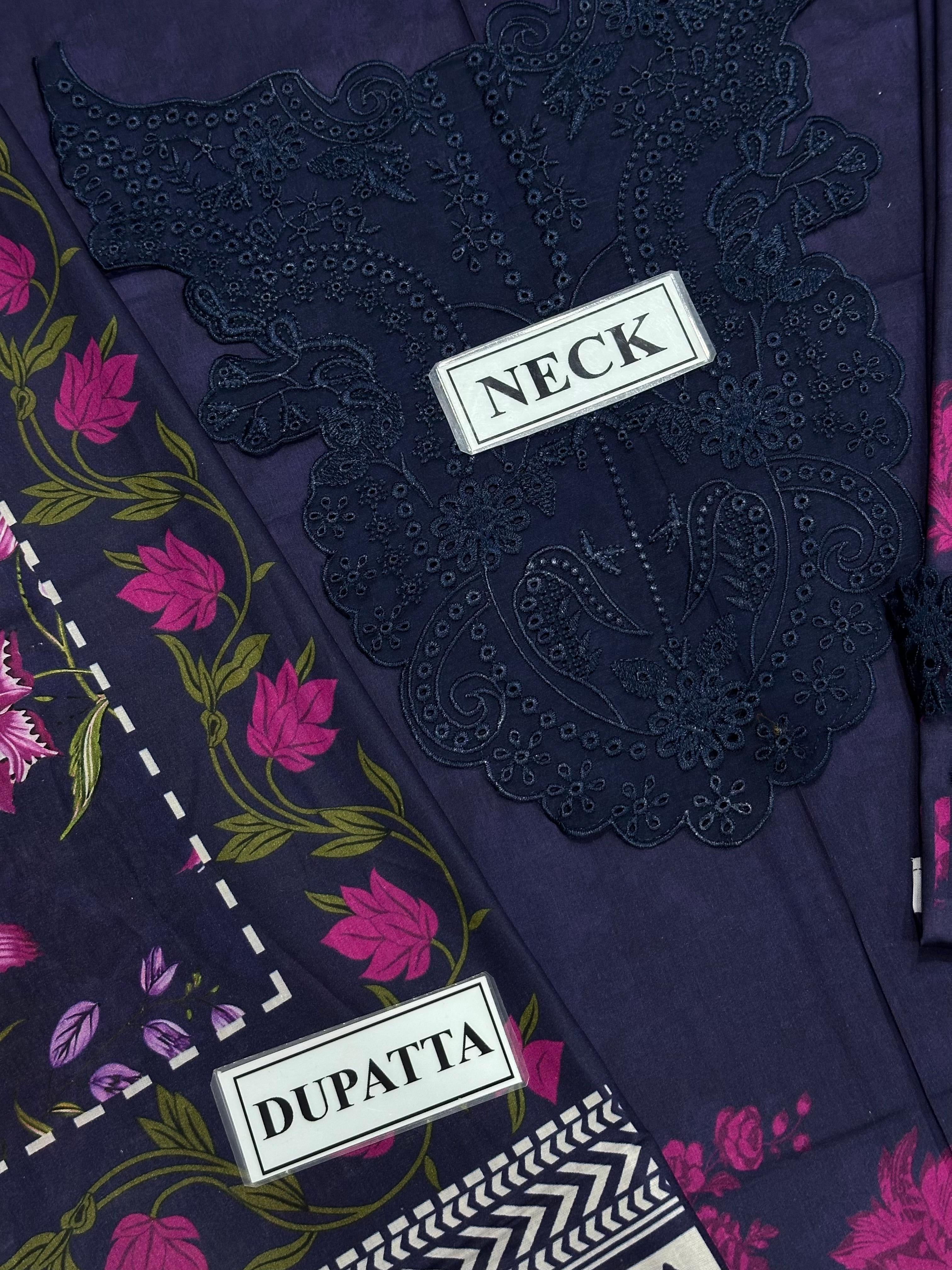 XENIA DIGITAL PRINTED EMBROIDERED LAWN - 3 PC UNSTITCHED