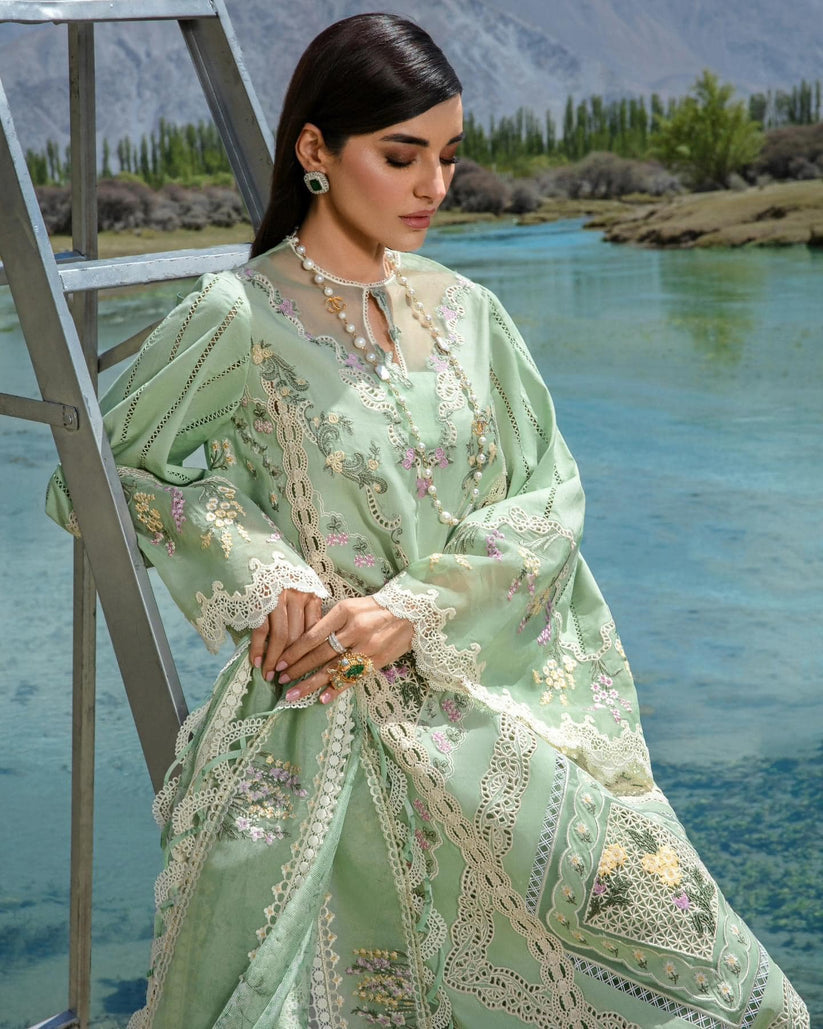 CRIMSON LUXURY CHIKANKARI EMBROIDERED LAWN - 3 PC UNSTITCHED