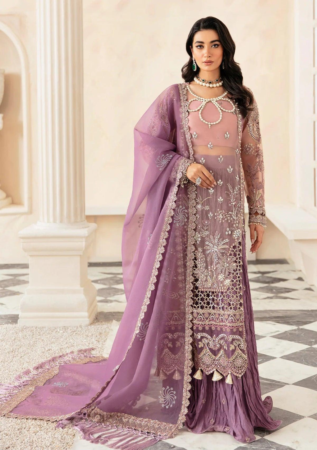ELAF LUXURY EMBROIDERED ORGANZA HANDWORK - 3 PC UNSTITCHED