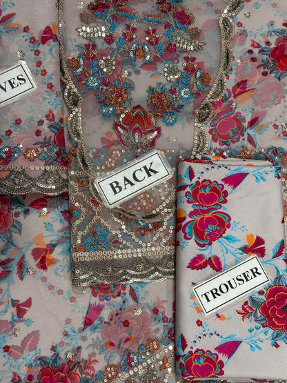 CHARIZMA EMBROIDERED CHIFFON  - 3 PC UNSTITCHED