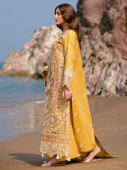 MAHNUR LUXURY EMBROIDERED CUT WORK - LAWN 3 PC UNSTITCHED