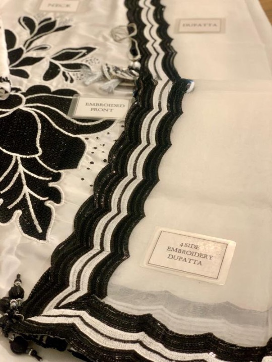 NOMI ANSARI EMBROIDERED SILK - 3 PC UNSTITCHED