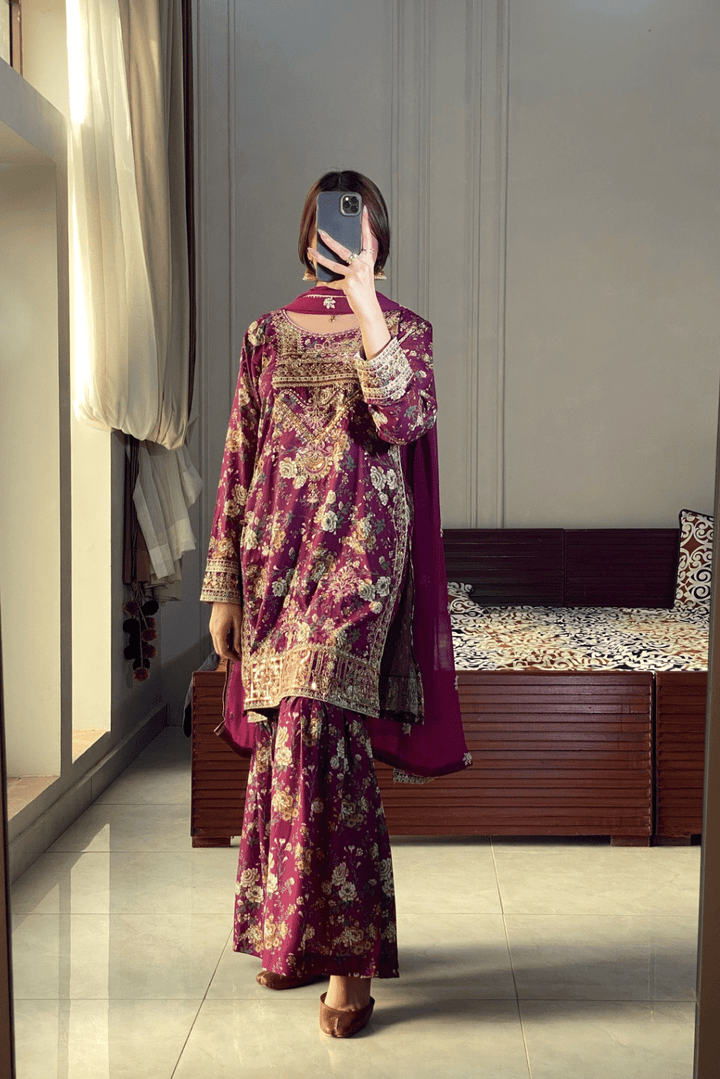 HOORAINS PRET EMBROIDERED LAWN - 3 PC STITCHED