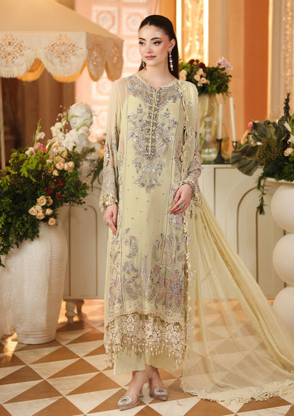 MARIA B LUXURY EMBROIDERED CHIFFON DRESS - 3 PC UNSTITCHED