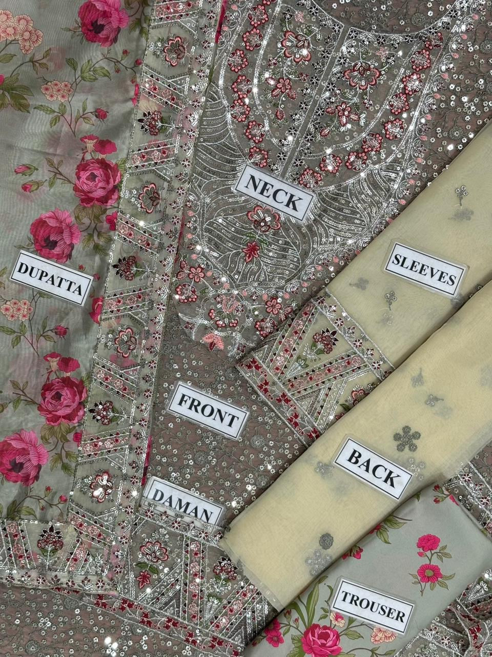 ANEELA’S EMBROIDERED ORGANZA - 3 PC UNSTITCHED
