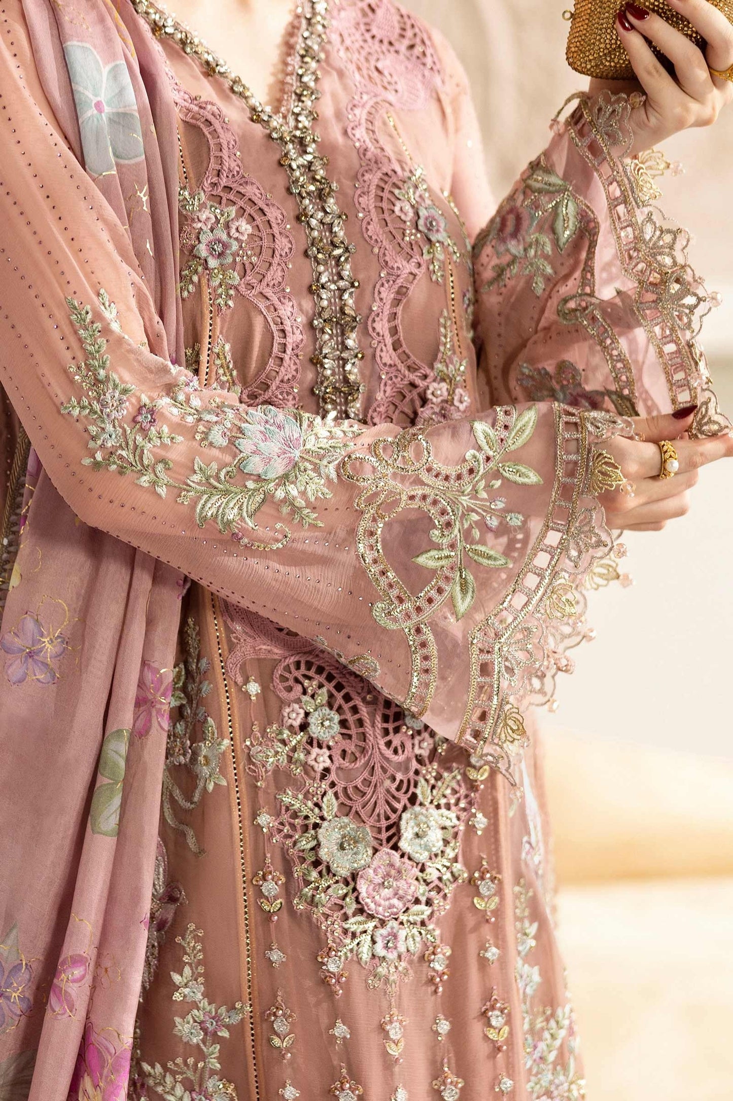 MARIA B LUXURY EMBROIDERED CHIFFON - 3 PC UNSTITCHED
