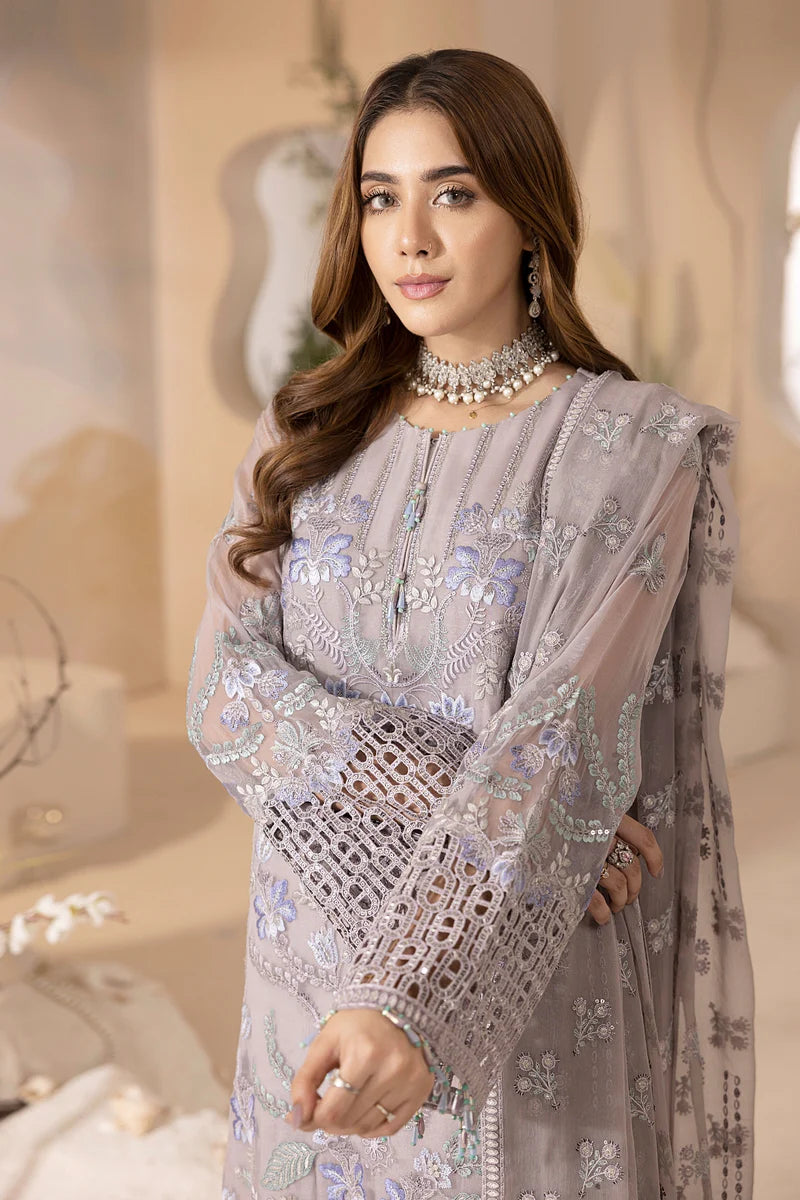 LAVISH PREMIUM LUXURY WEDDING EMBROIDERED CHIFFON - 3 PC UNSTITCHED