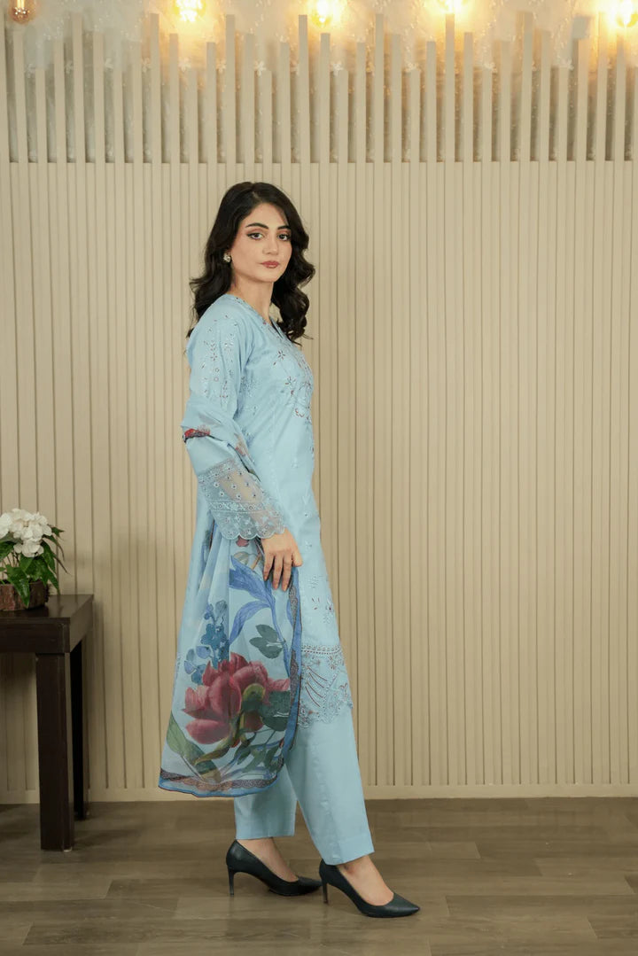 HOORAINS PRET EMBROIDERED COTTON - 3 PC STITCHED