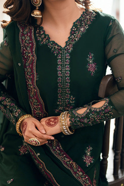 AZURE EMBROIDERED CHIFFON - 3 PC UNSTITCHED