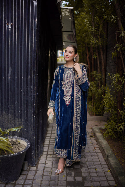 ANEELA’S EMBROIDERED VELVET - 3 PC UNSTITCHED