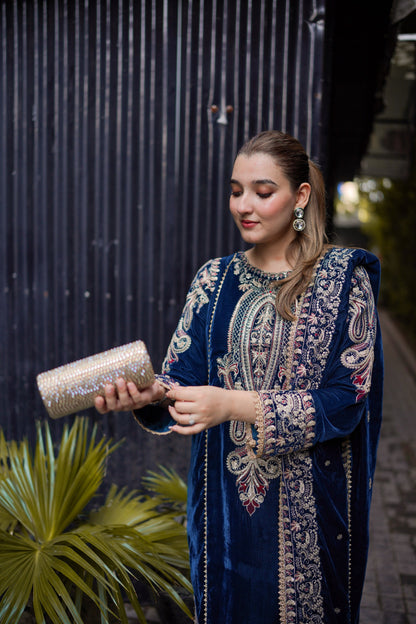 ANEELA’S EMBROIDERED VELVET - 3 PC UNSTITCHED