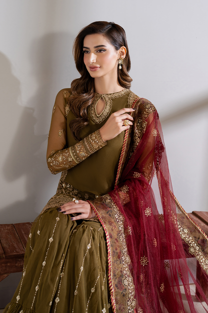 IZNIK EMBROIDERED CHIFFON GARARA - 3 PC UNSTITCHED