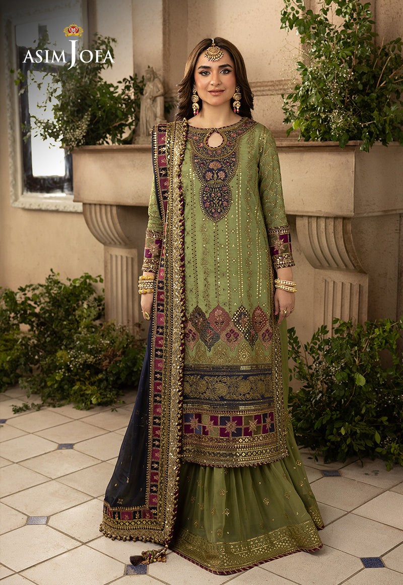 ASIM JOFA LUXURY WEDDING EMBROIDERED ORGANZA - 3 PC UNSTITCHED