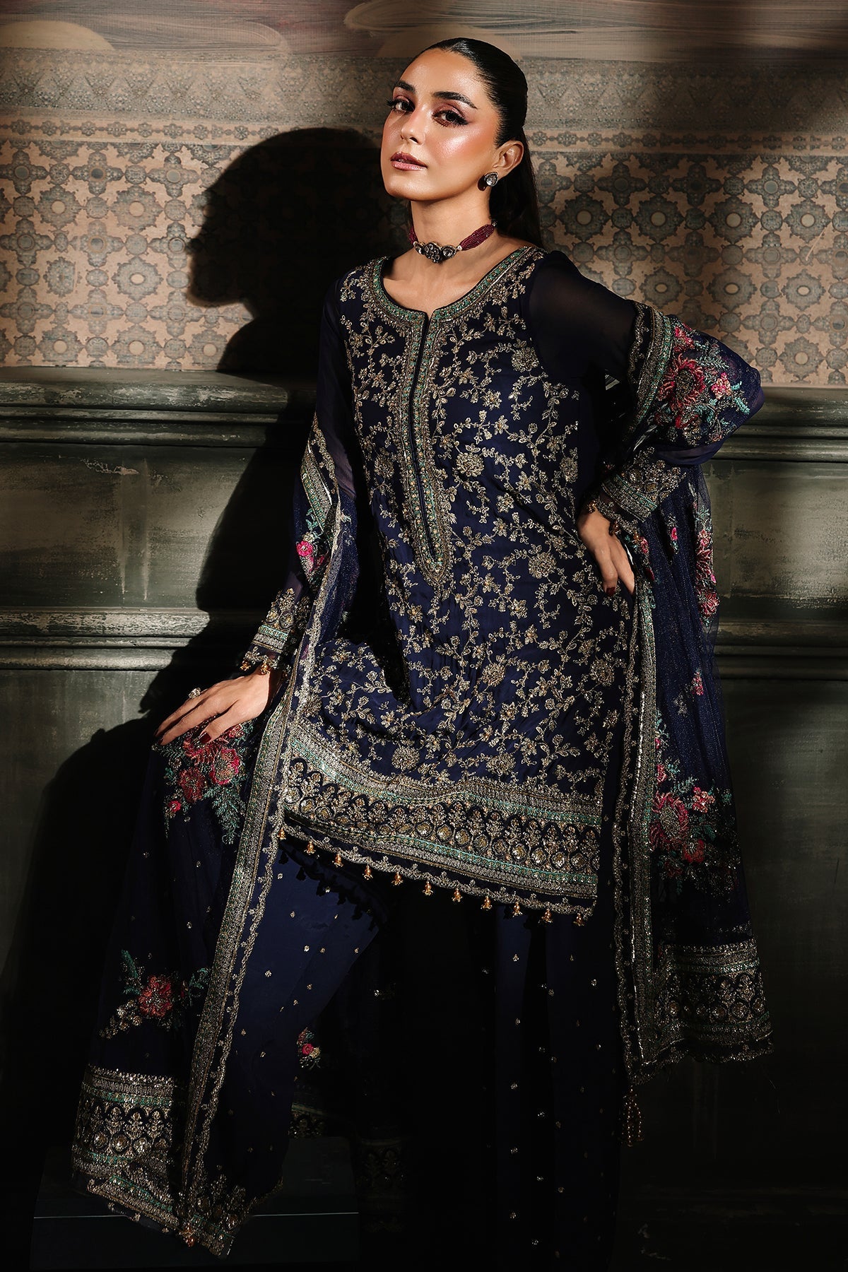 CHARIZMA LUXURY EMBROIDERED CHIFFON - 3 PC UNSTITCHED