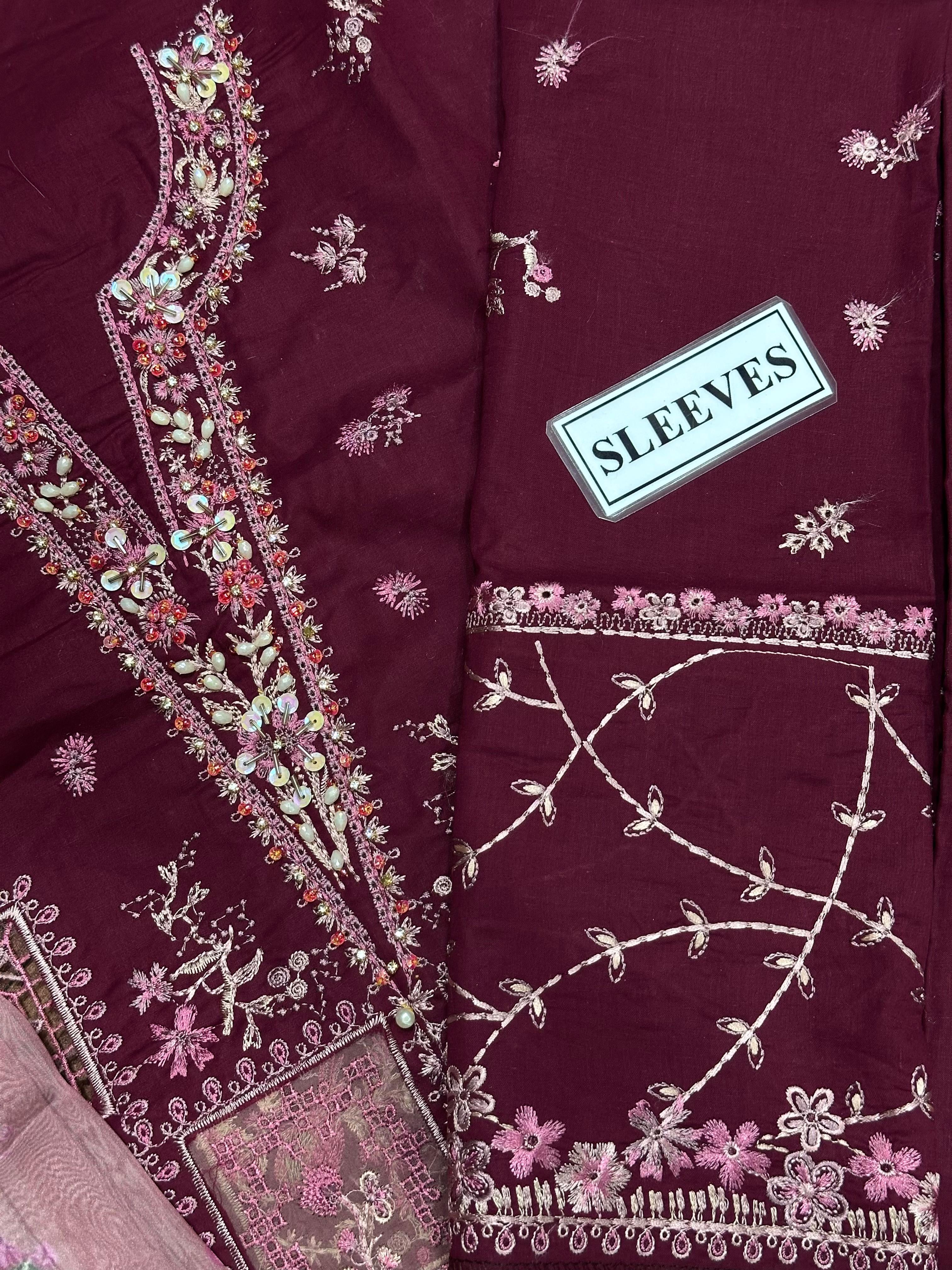 BIN ILYAS EMBROIDERED LAWN - 3 PC UNSTITCHED