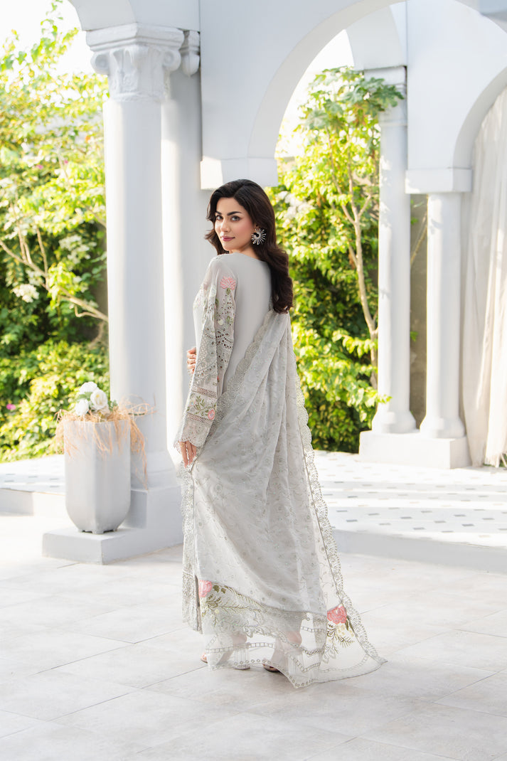 MUSLIM BOUTIQUE EMBROIDERED CHIKANKARI LAWN - 3 PC UNSTITCHED