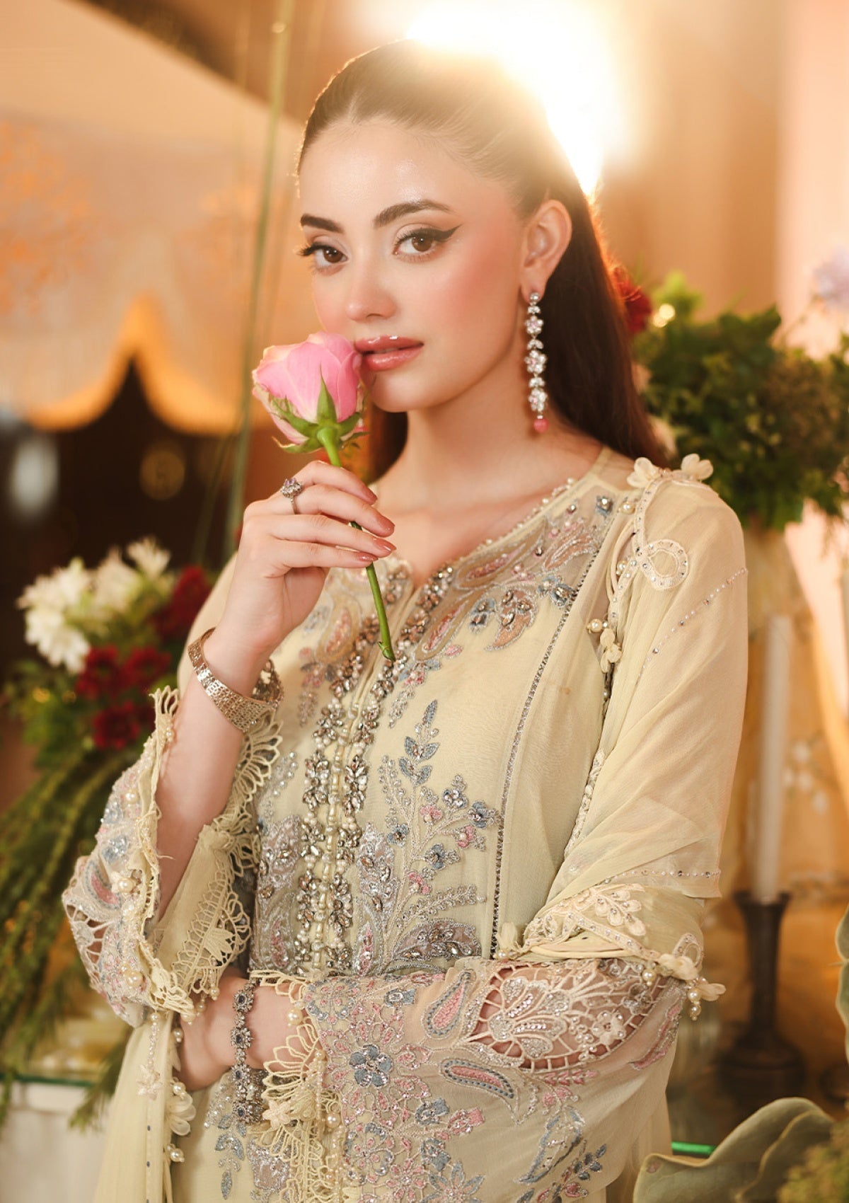 MARIA B LUXURY EMBROIDERED CHIFFON DRESS - 3 PC UNSTITCHED