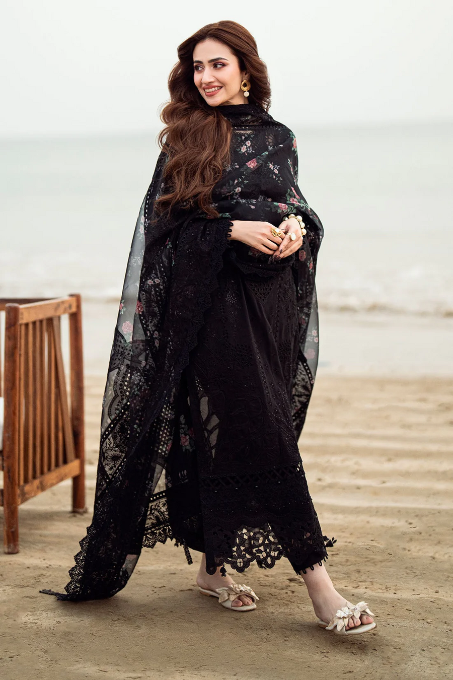 NUREH LUXURY EMBROIDERED CHIKANKARI LAWN - 3 PC UNSTITCHED