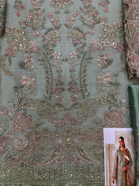 BAROQUE LUXURY EMBROIDERED CHIFFON - 3 PC UNSTITCHED