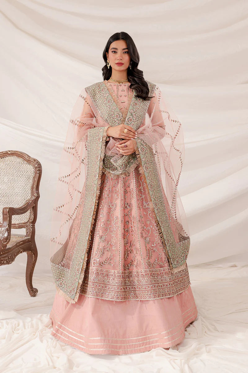 FARASHA LUXURY EMBROIDERED NET FROK - 3 PC UNSTITCHED