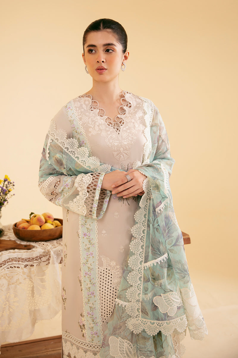 QALAMKAR CHIKANKARI EMBROIDERED LAWN - 3 PC UNSTITCHED
