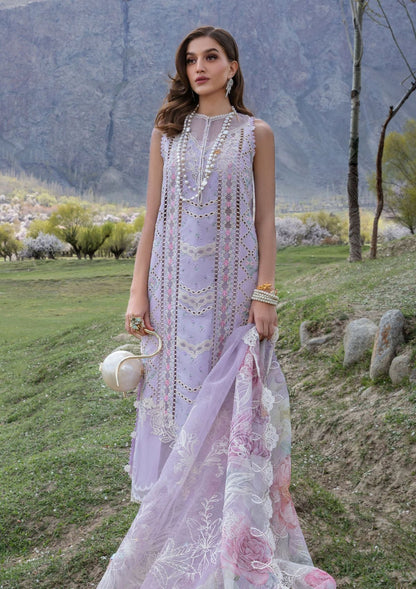 CRIMSON LUXURY CHIKANKARI EMBROIDERED LAWN - 3 PC UNSTITCHED