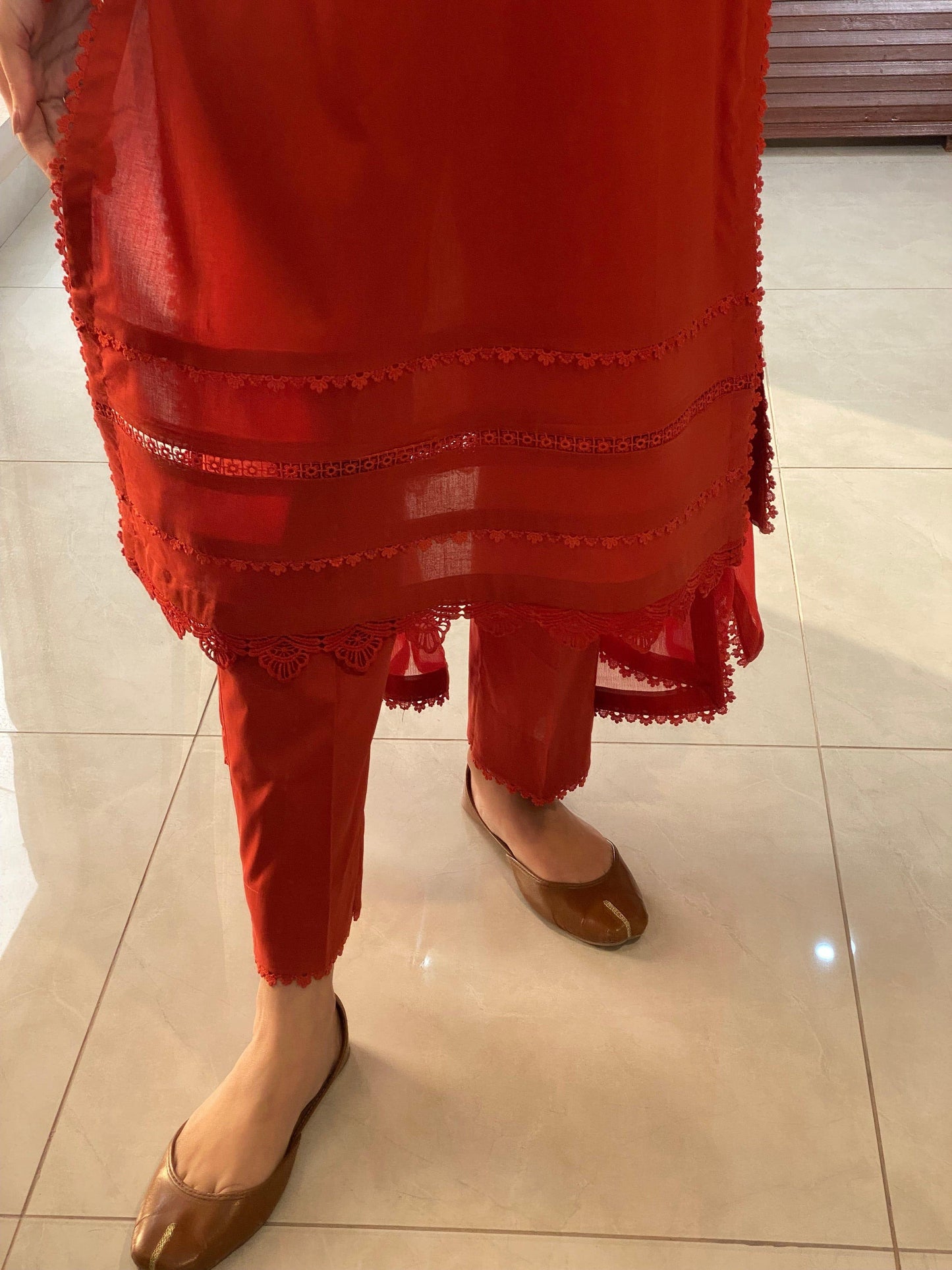EMBROIDERED COTTON DRESS - 3 PC STITCHED