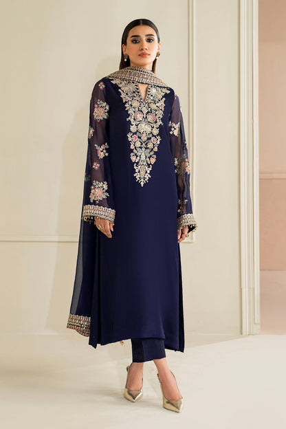 BAROQUE EMBROIDERED CHIFFON - 3 PC UNSTITCHED