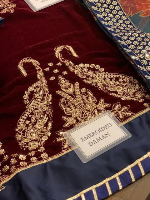 JAZMIN FORMALS EMBROIDERED VELVET - 3 PC UNSTITCHED