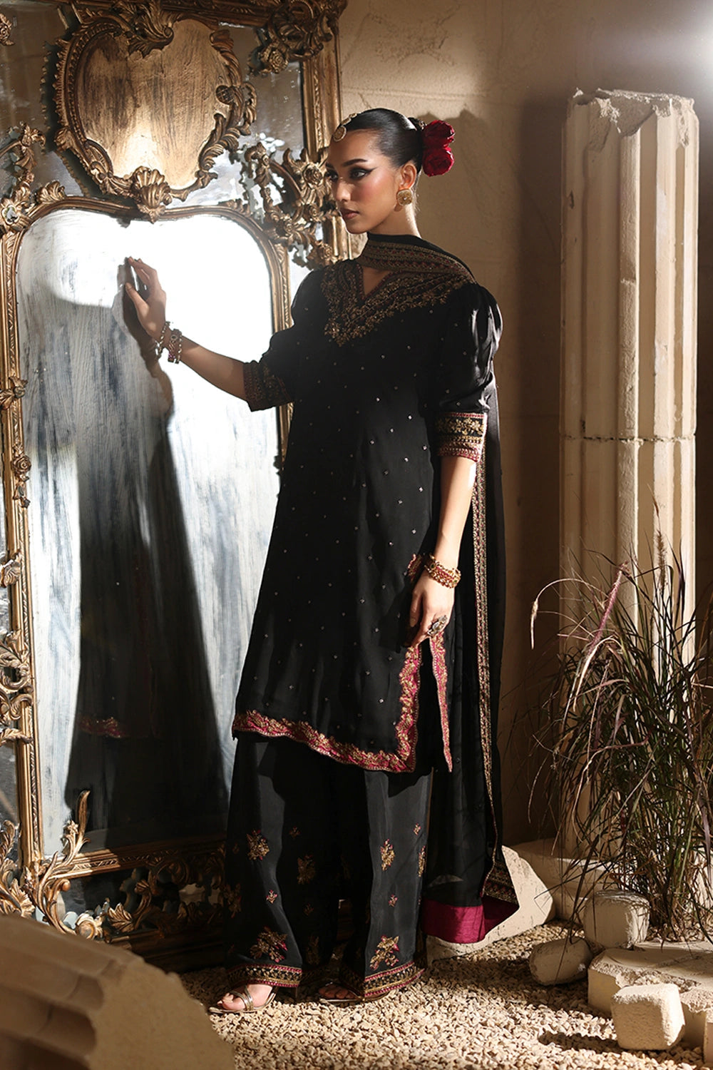 AZURE LUXURY EMBROIDERED CHIFFON - 3 PC UNSTITCHED