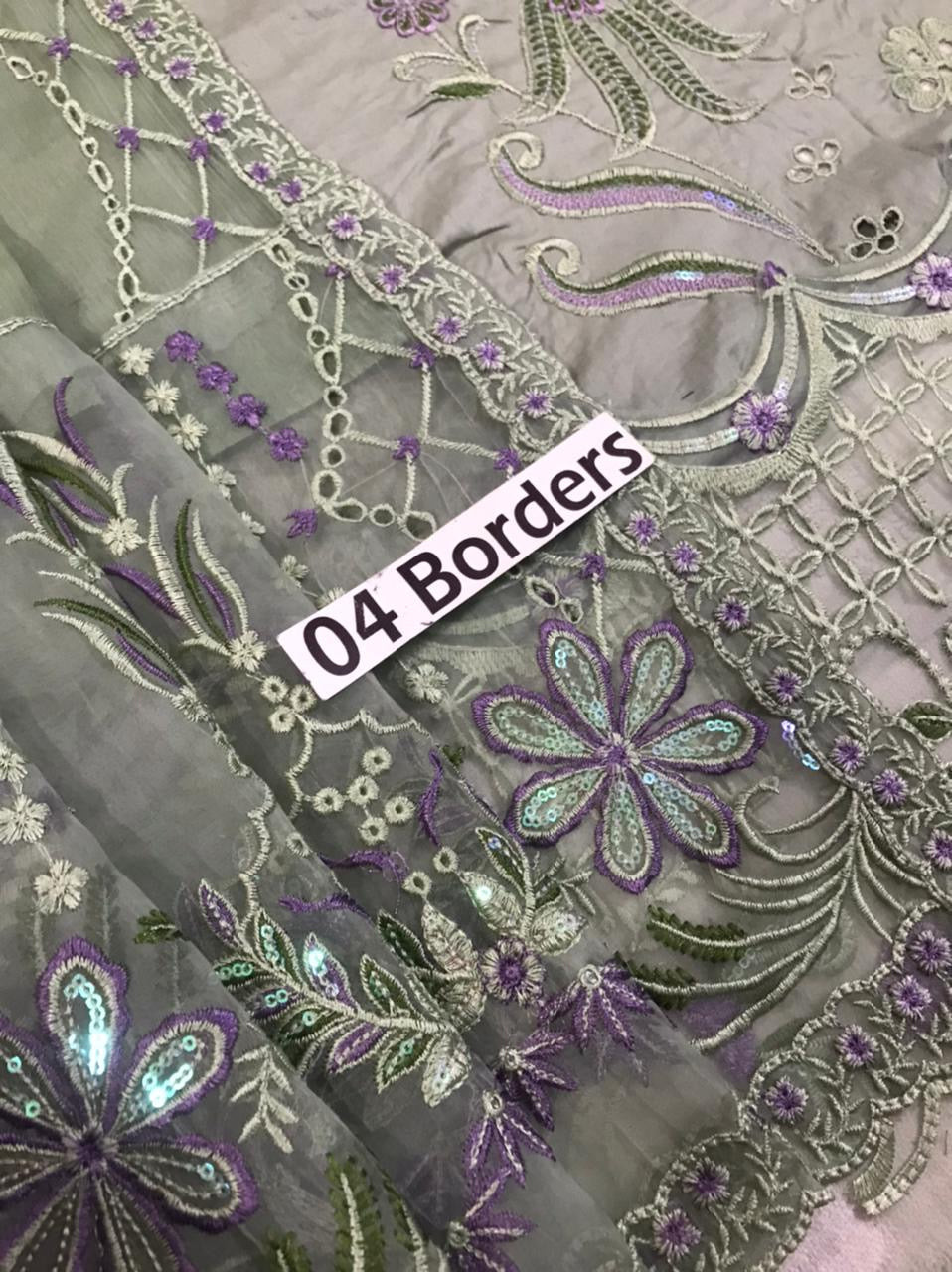 EMBROIDERED LAWN DRESS - 3 PC UNSTITCHED