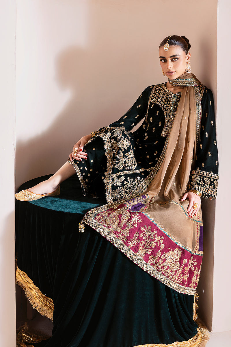 JAZMIN LUXURY EMBROIDERED VELVET - 3 PC UNSTITCHED
