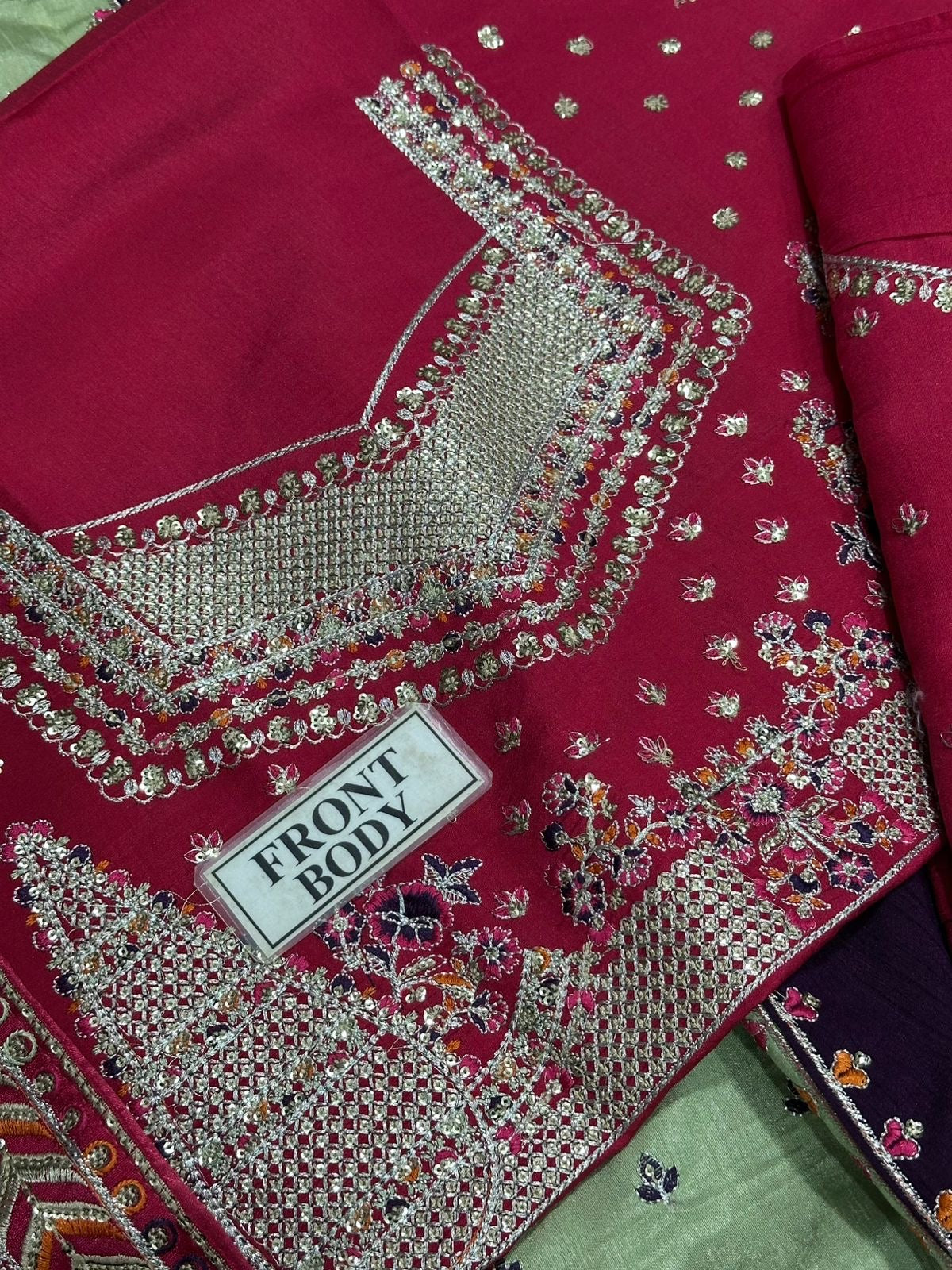 BIN ILYAS LUXURY EMBROIDERED CHIFFON - 3 PC UNSTITCHED