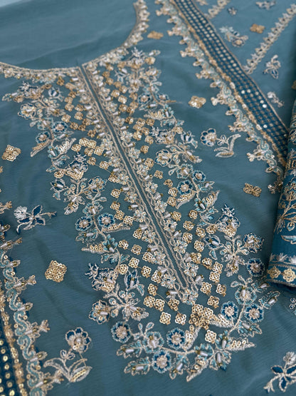 CHARIZMA LUXURY EMBROIDERED CHIFFON - 3 PC UNSTITCHED