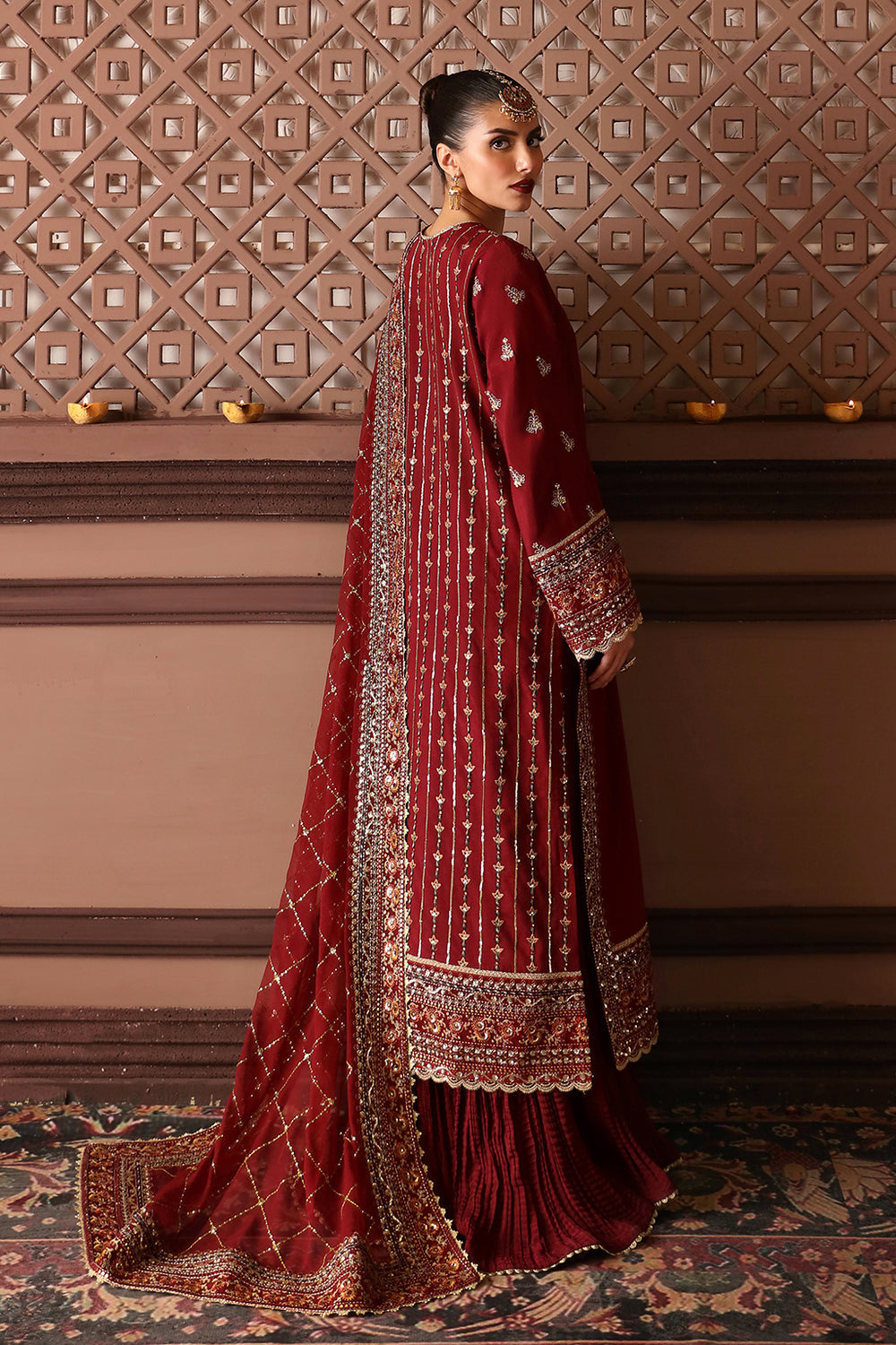 AFROZEH LUXURY WEDDING EMBROIDERED SILK - 3 PC UNSTITCHED