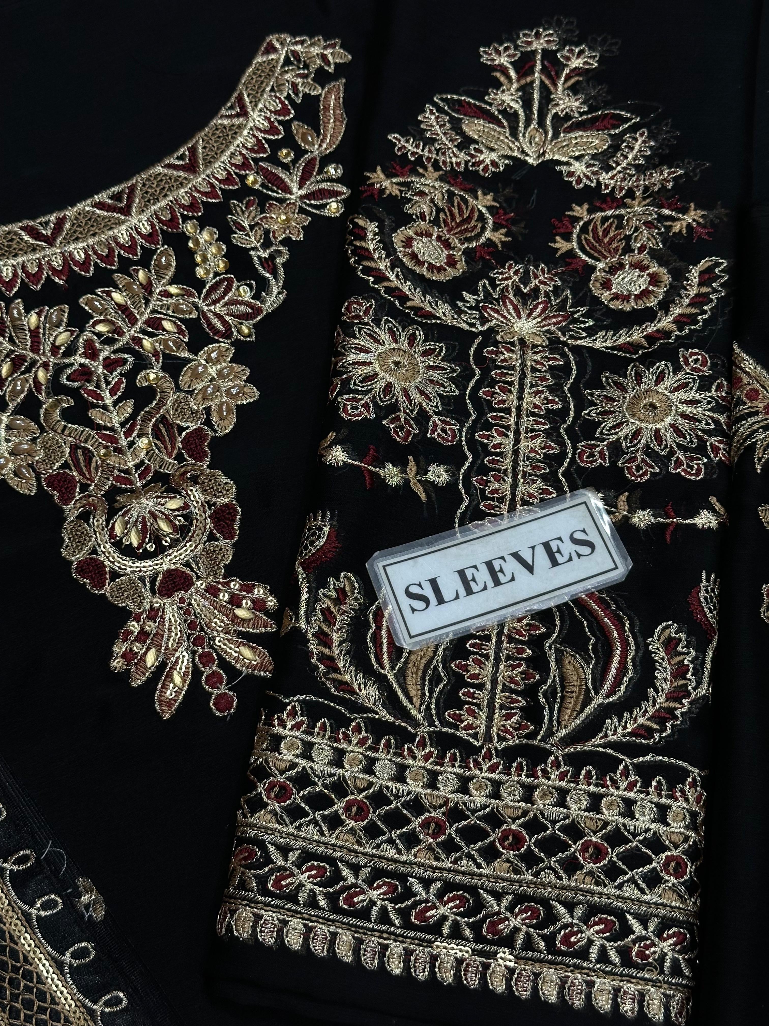 BAROQUE EMBROIDERED CHIFFON - 3 PC UNSTITCHED