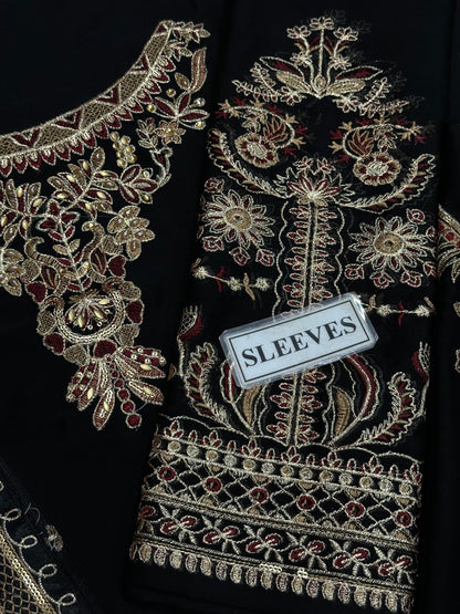 BAROQUE EMBROIDERED CHIFFON - 3 PC UNSTITCHED