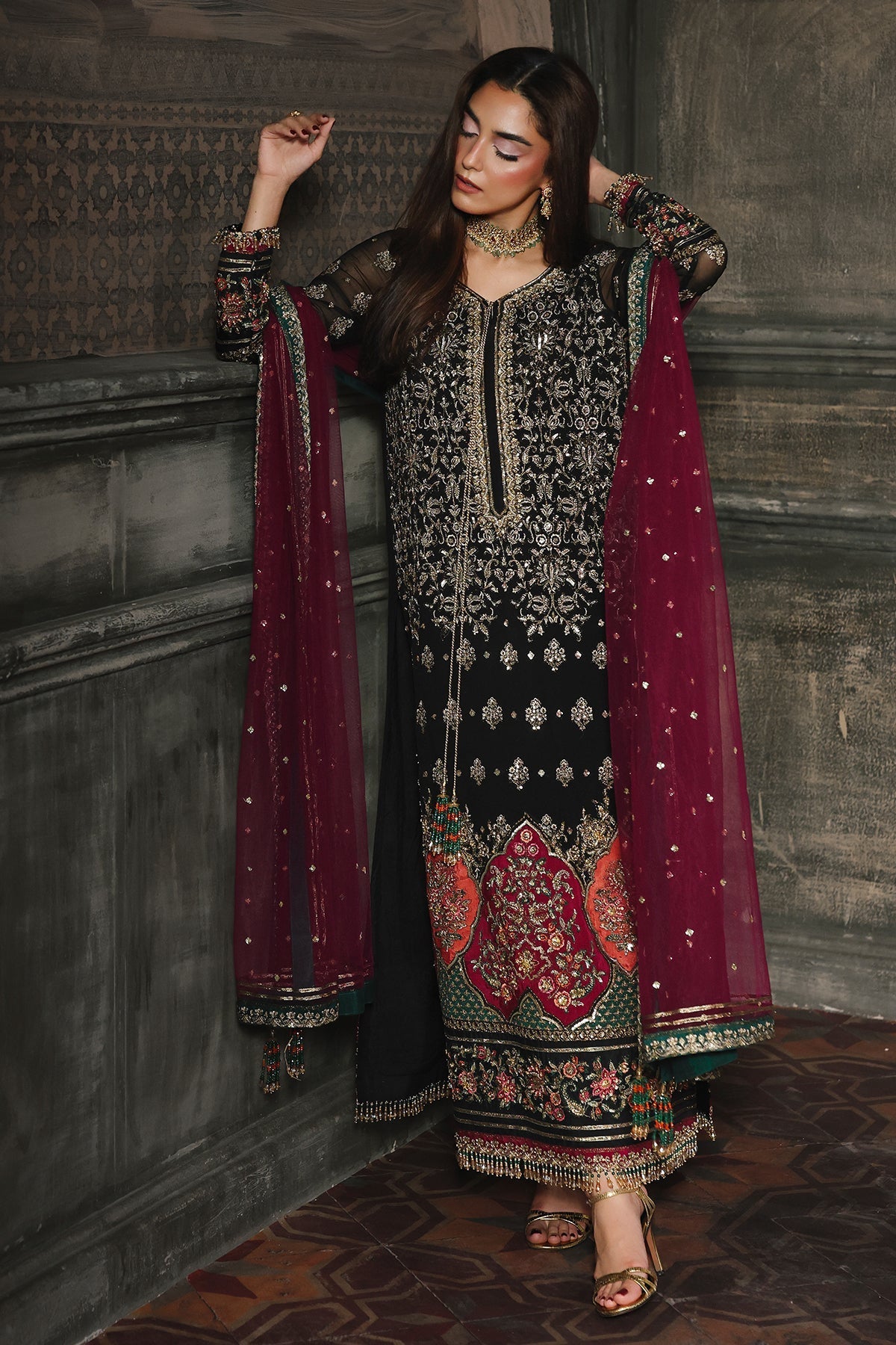 CHARIZMA LUXURY EMBROIDERED CHIFFON - 3 PC UNSTITCHED