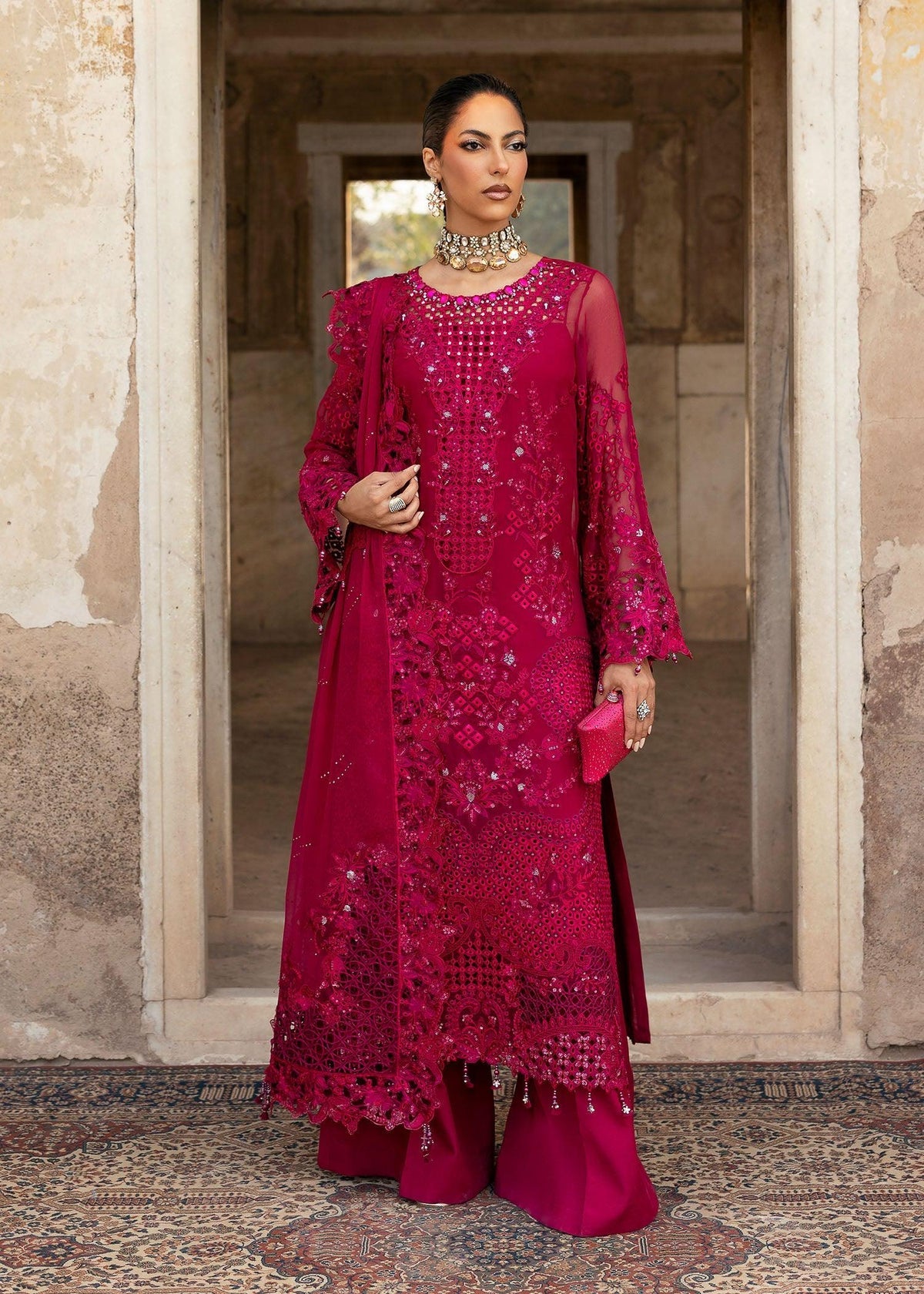 SARDINIA LUXURY EMBROIDERED CHIFFON - 3 PC UNSTITCHED