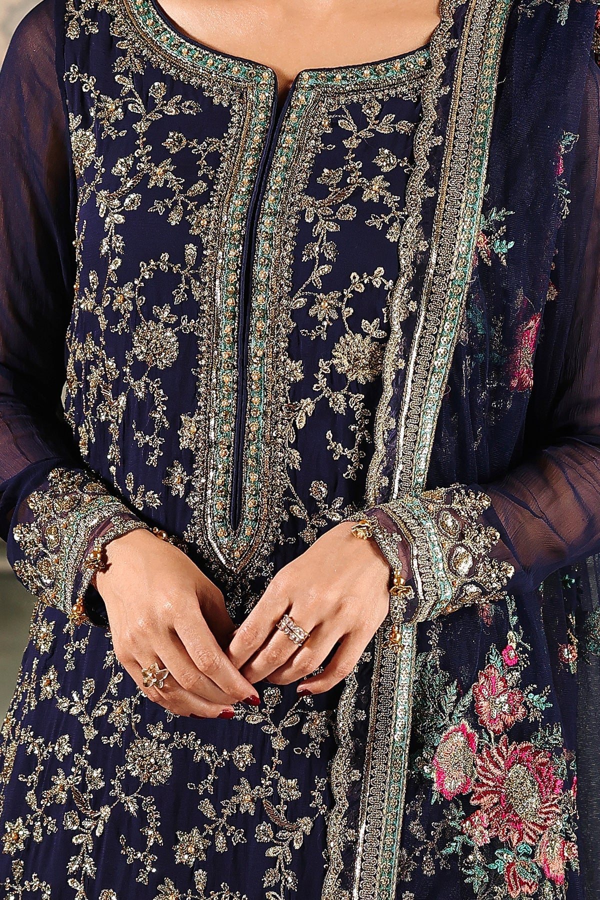 CHARIZMA LUXURY EMBROIDERED CHIFFON - 3 PC UNSTITCHED
