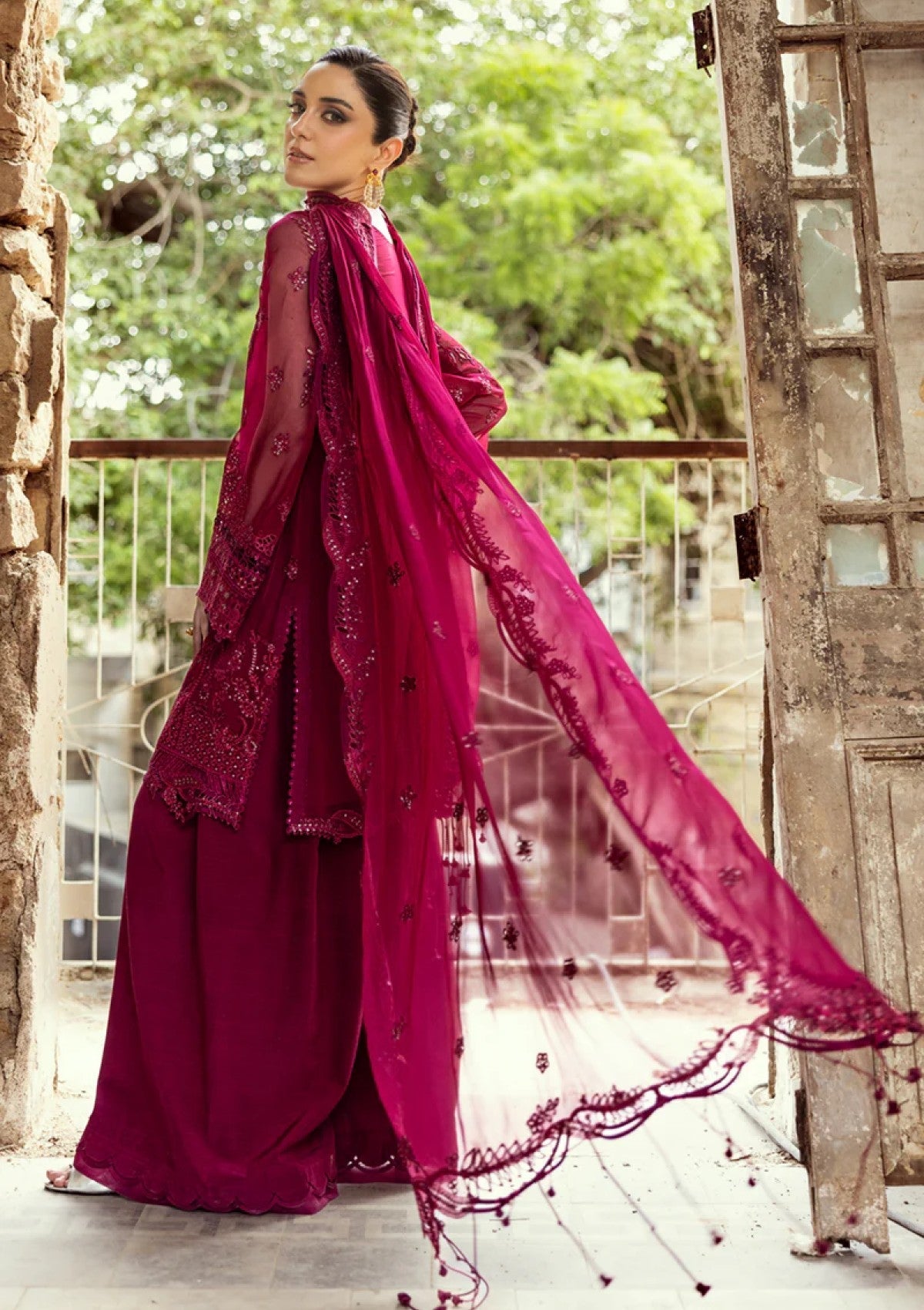 QALAMKAR LUXURY EMBROIDERED CHIFFON - 3 PC UNSTITCHED
