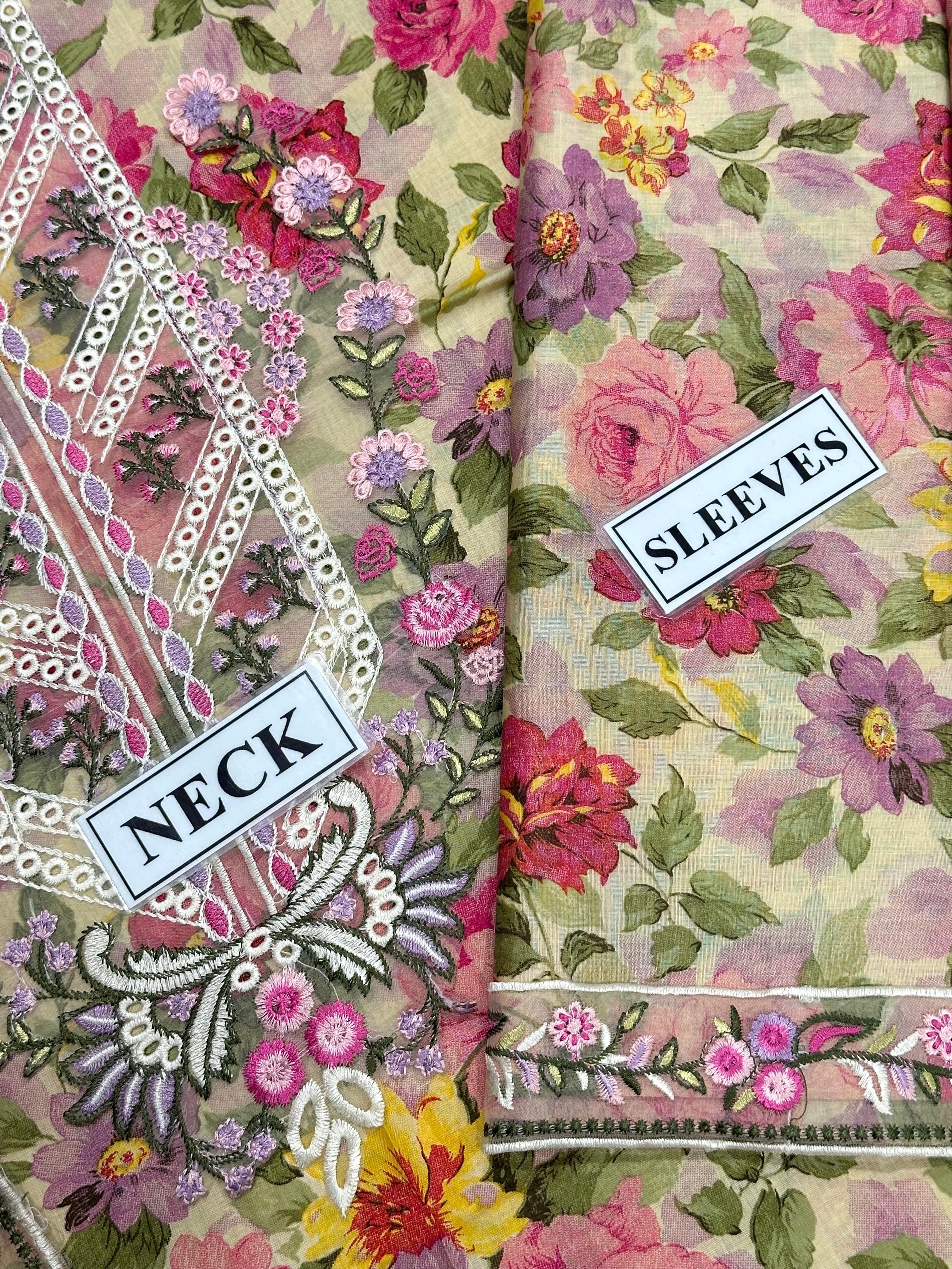 ANEELA’S DIGITAL PRINTED EMBROIDERED LAWN - 3 PC UNSTITCHED