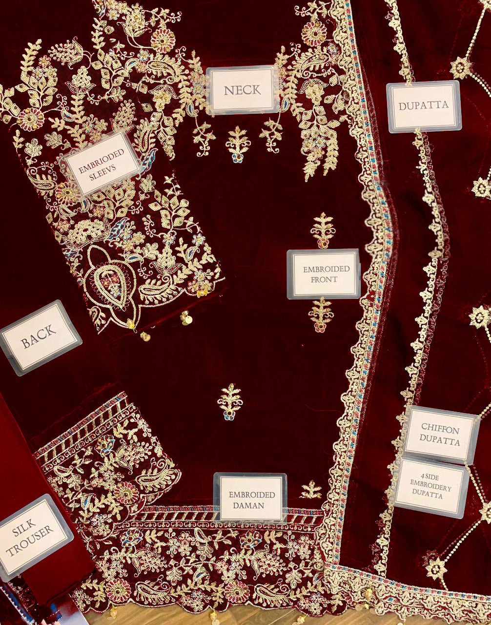EMAAN ADEEL LUXURY EMBROIDERED VELVET - 3 PC UNSTITCHED