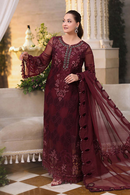 MARIA B LUXURY EMBROIDERED ADDA WORK CHIFFON - 3 PC UNSTITCHED