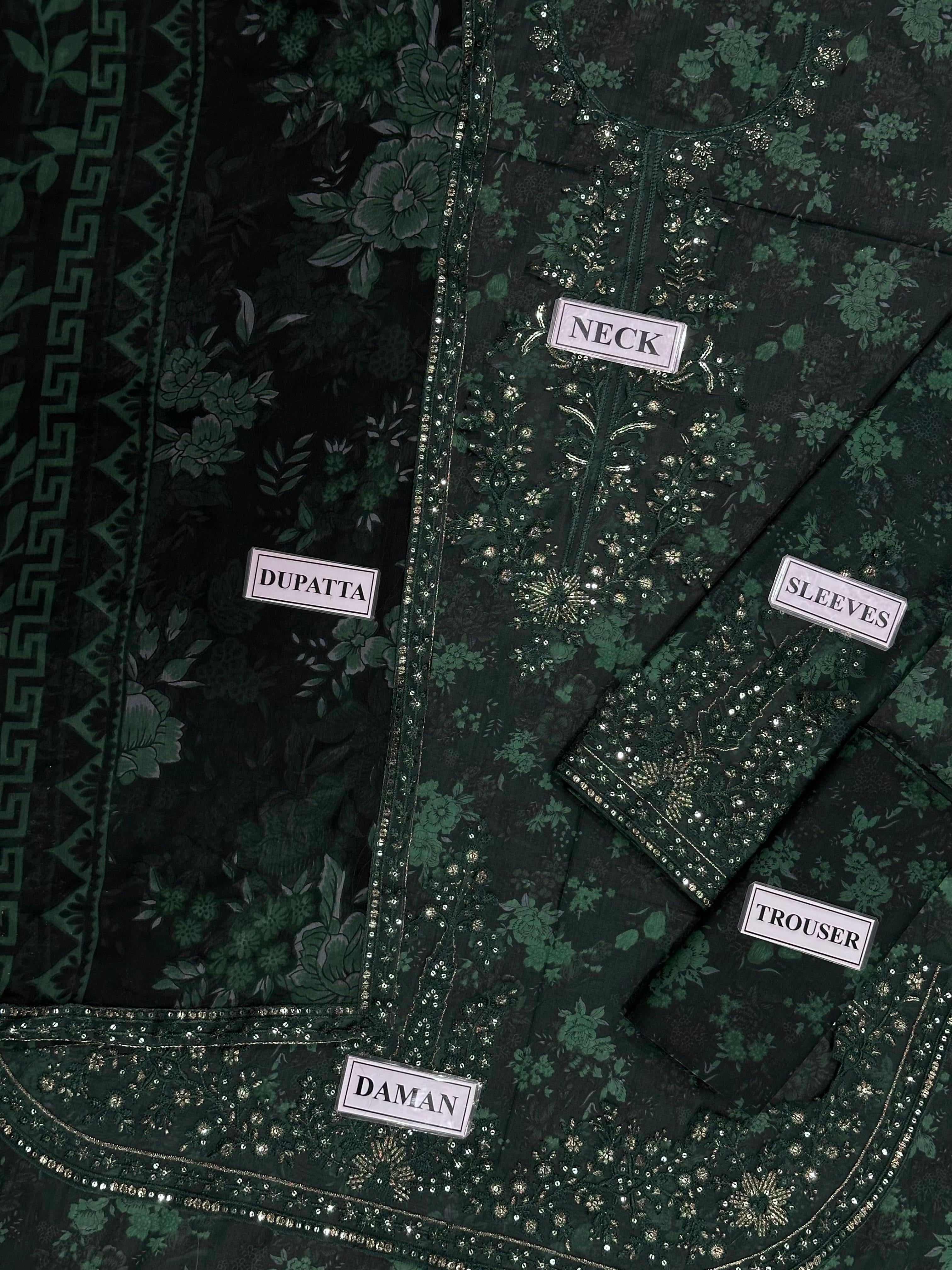 MOHAGNI EMBROIDERED LAWN - 3 PC UNSTITCHED