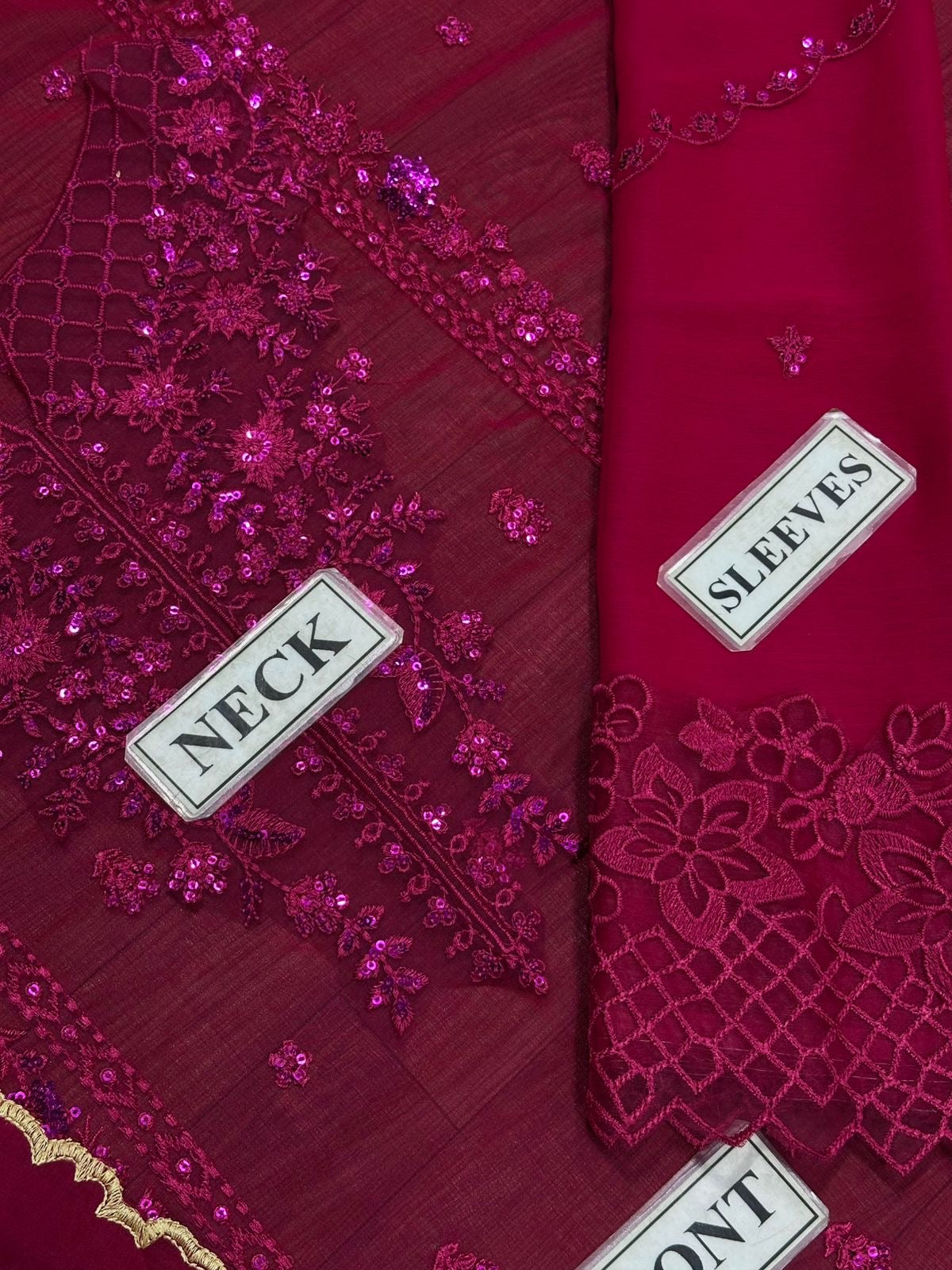 AZURE EMBROIDERED CHIFFON - 3 PC UNSTITCHED