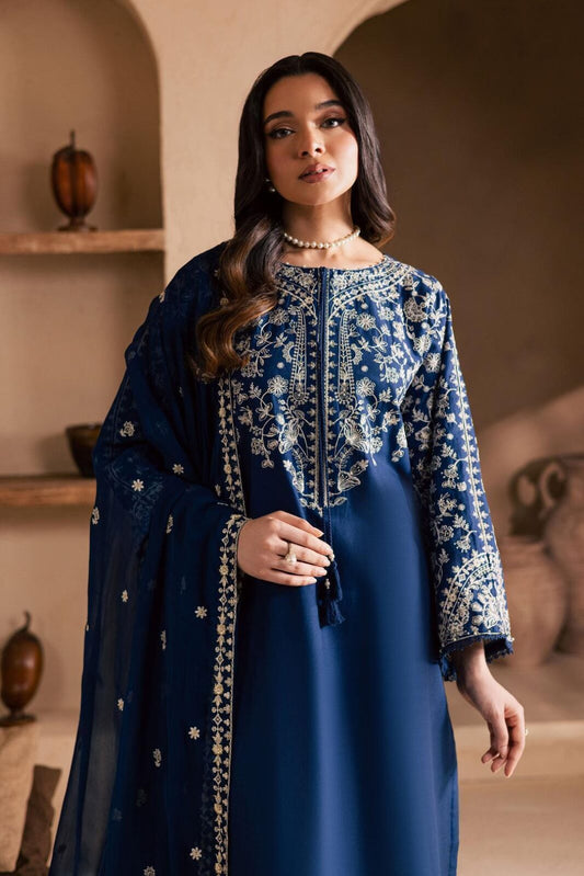 BATIK - ROYAL BLUE EMBROIDERED LAWN - 3 PC UNSTITCHED